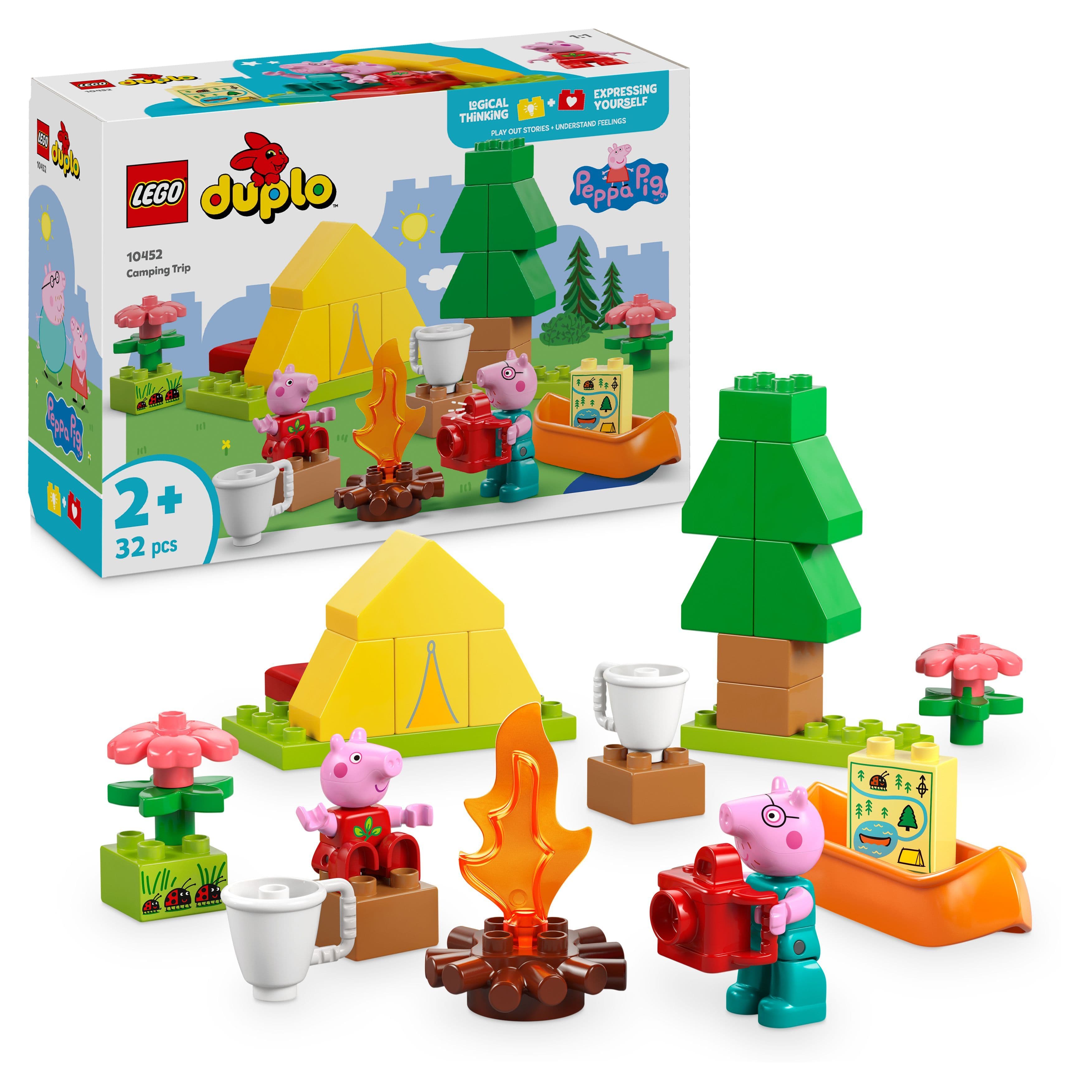 Lego Duplo Peppa Pig Camping Trip Building Playset With Canoe 10452 Building Set (32 Pieces)