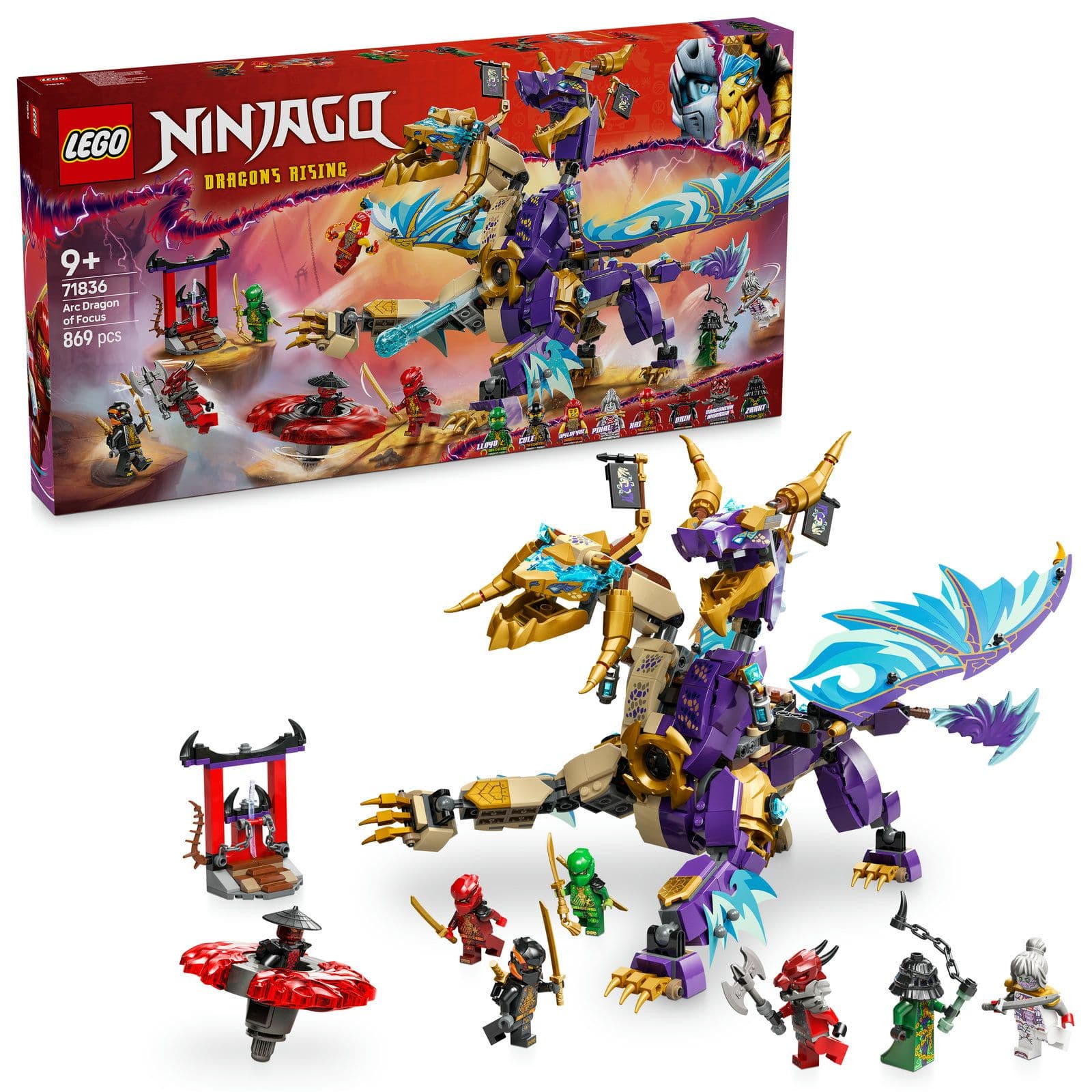 Lego Ninjago Arc Dragon Of Focus Ninja 71836 Building Set (869 Pieces)