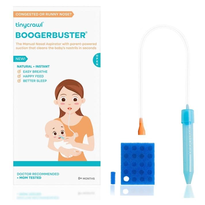 Tinycrawl Boogerbuster Manual Nasal Aspirator With 20+1 Hygiene Filters