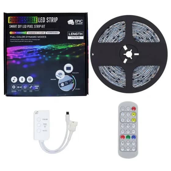 Epic Gamers Smart Addressable Rgb Led Strip / Remote & App Control / 5 Meters