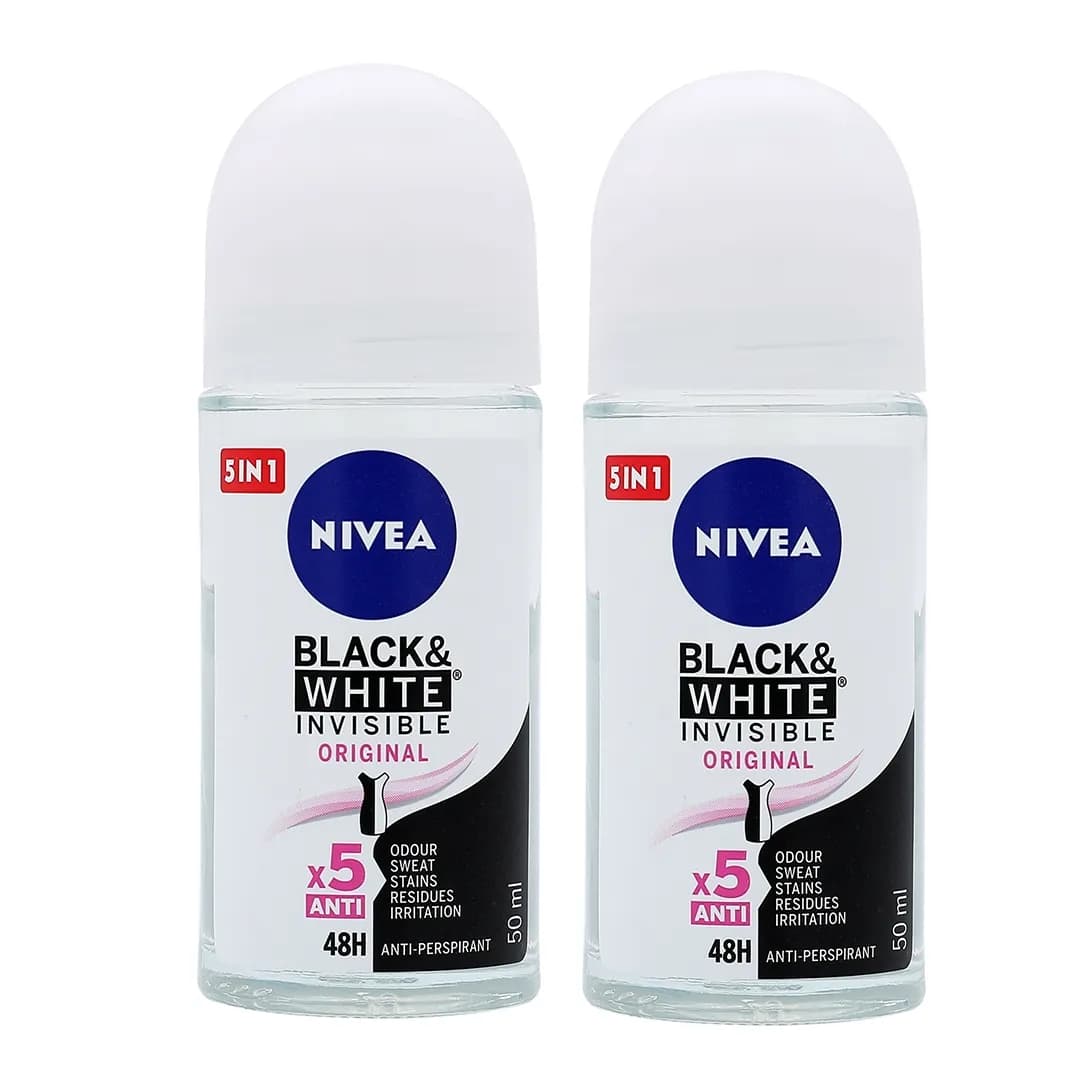 Nivea Women Black & White Deodorant Roll-on 50ml X 2 At 15% Off