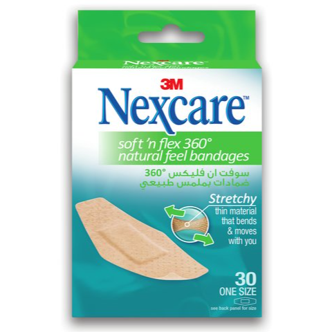 Nexcare Soft N Flex 360 Natural Feel Bandages (28X76 Mm) - 30'S