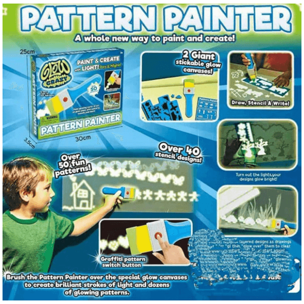 Kids Painting Board In The Dark Laser Light Technology Paint Brushes And Brushes Kit With Glitter Paper And Stencils