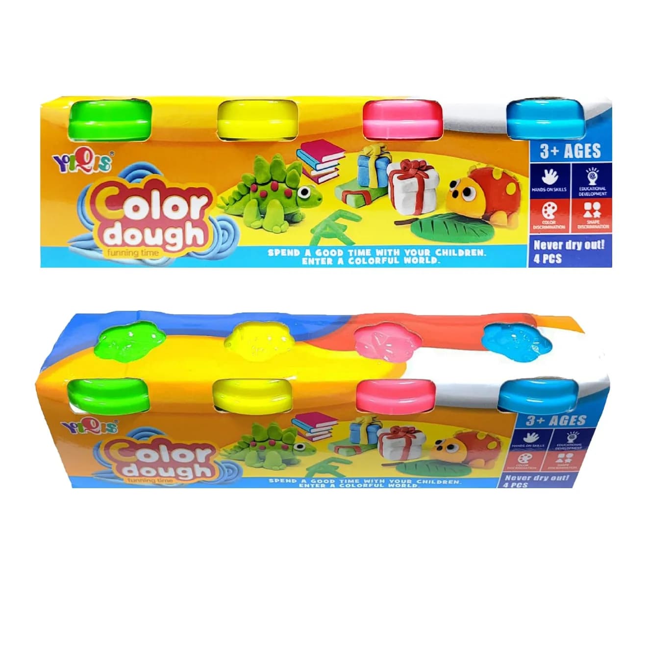 Q Line Multi-Colour Clay Dough 4 In 1 Play Set