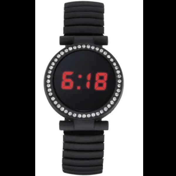 Elastic Metal Strap Led Watch Ja156-3 - Black