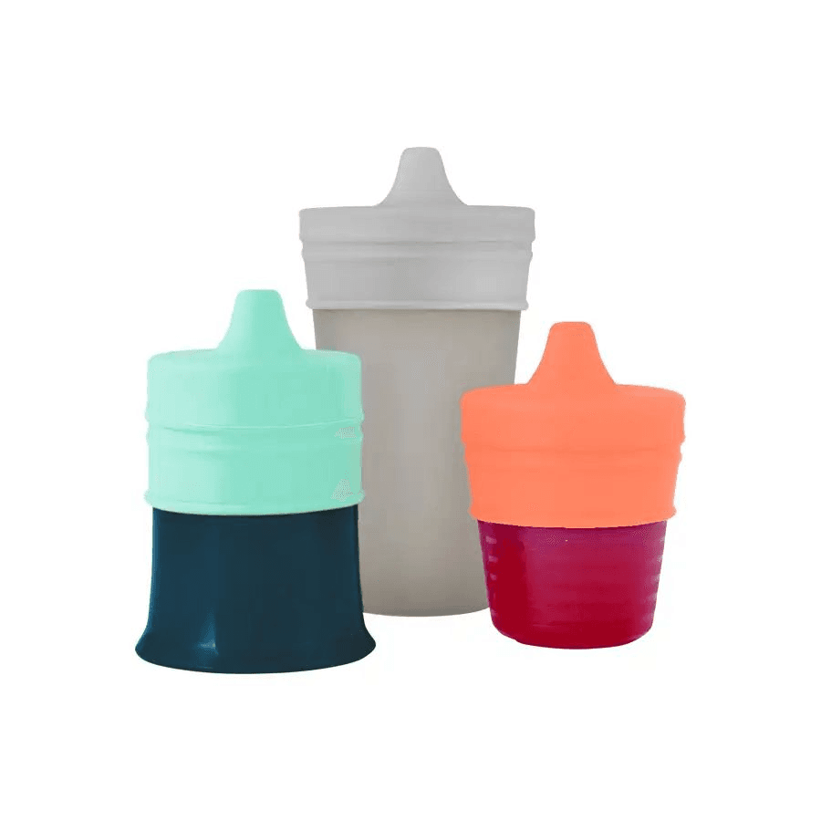 Boon - Snug Stretchy Silicone Reusable Spout Lids Spout With Containers - Boy