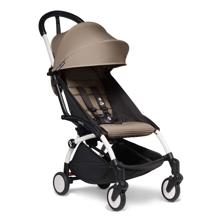 Babyzen YOYO² 6+ Stroller - White Frame with Color Pack 6+(Taupe)