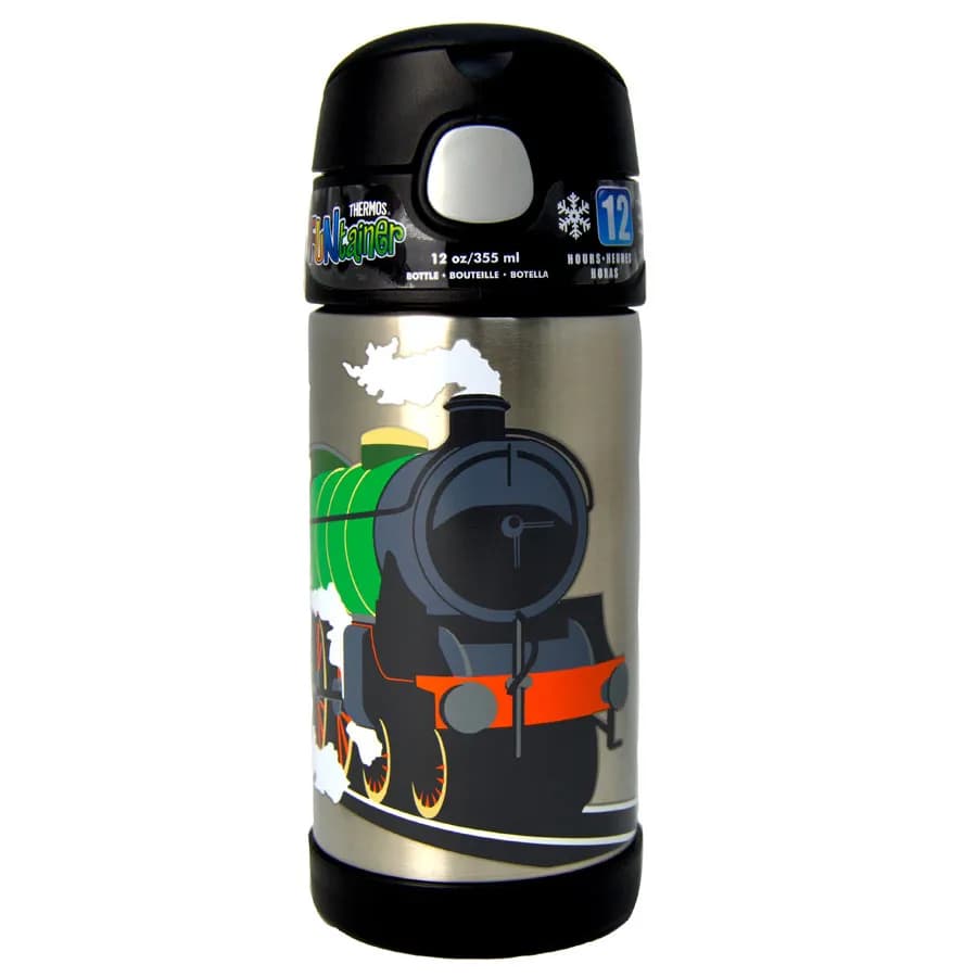 Thermos Funtainer Stainless Steel Hydration/Water Bottle-Train 355 Ml