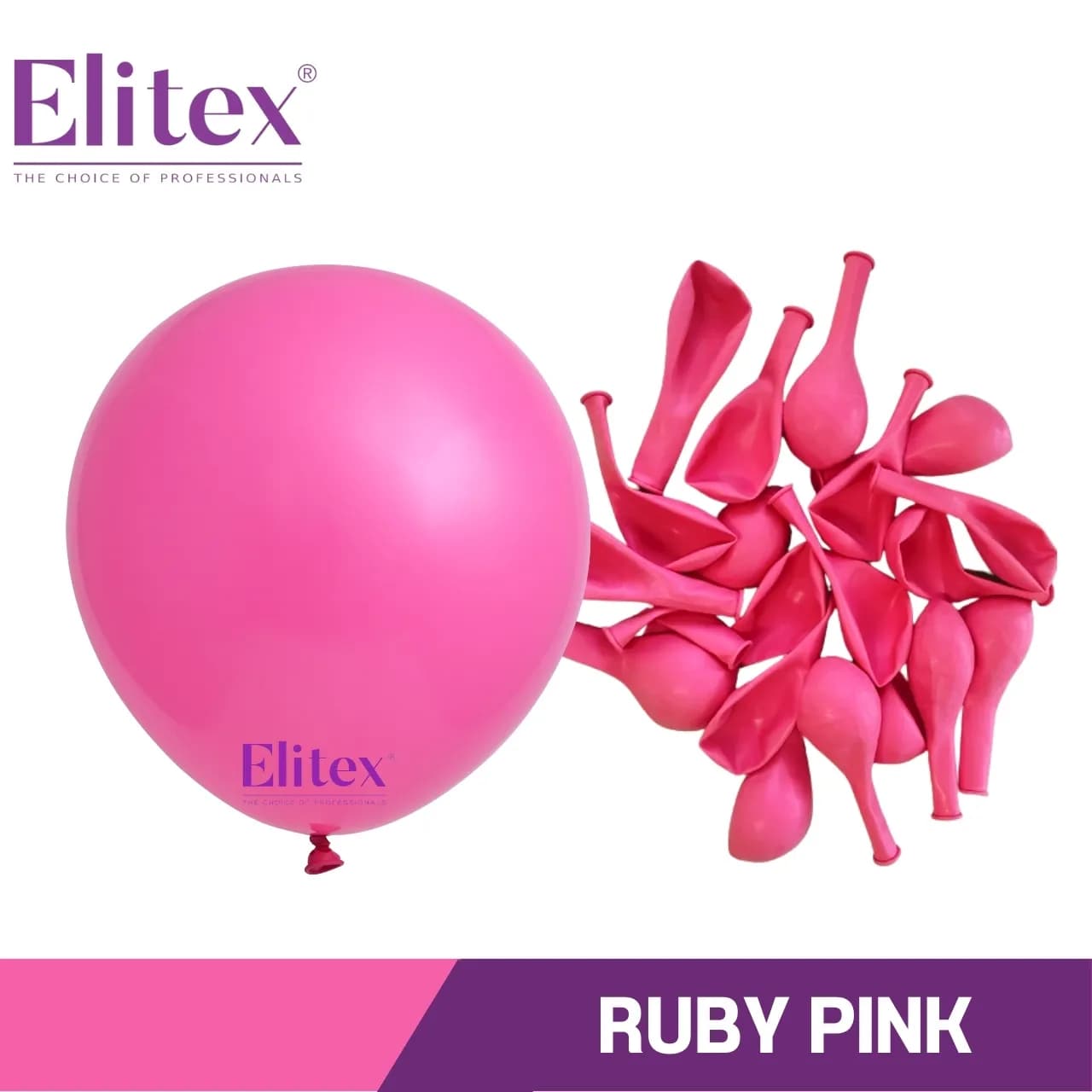 6 Inch Round Balloon Standard Ruby Pink (50 Pcs)