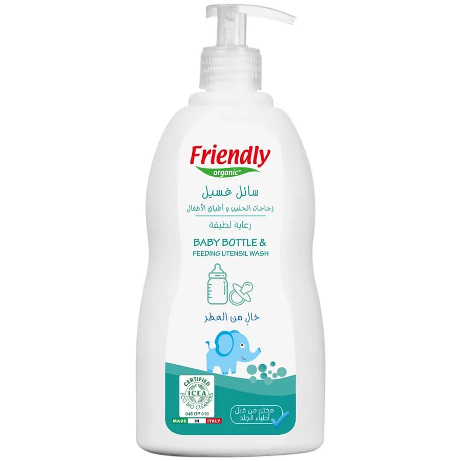 Friendly Organic 500Ml Fragrance Free Baby Bottle & Feeding Utensil Wash, Clear