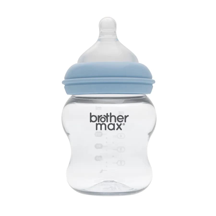 Brother Max - Pp Extra Wide Neck Feeding Bottle 160Ml/5Oz + S Teat (Blue)