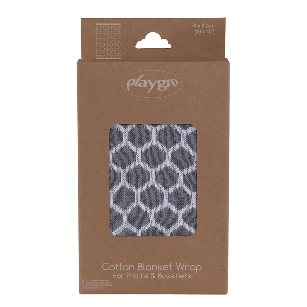 Playgro Cotton Blanket Wrap Honeycomb (Grey)