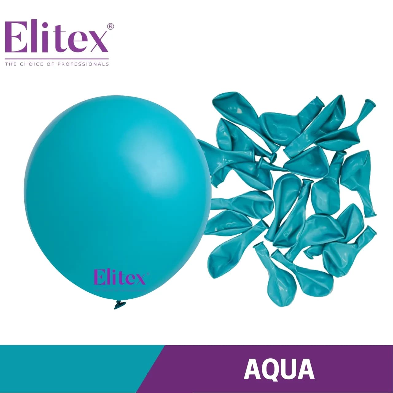 6 Inch Round Balloon Standard Aqua (50 Pcs)