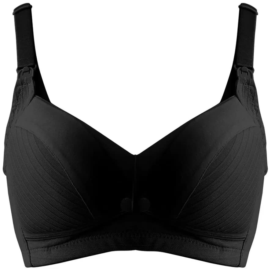 Okus - Comfy Cotton Maternity & Nursing Bra - (Black) - Xxl