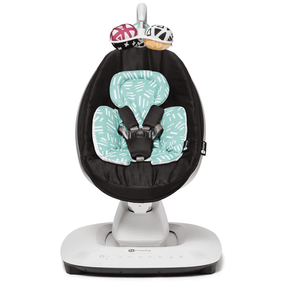 4Moms MamaRoo 5 Multi-Motion Baby Swing (Black) + Newborn Insert(Mint/Mesh)