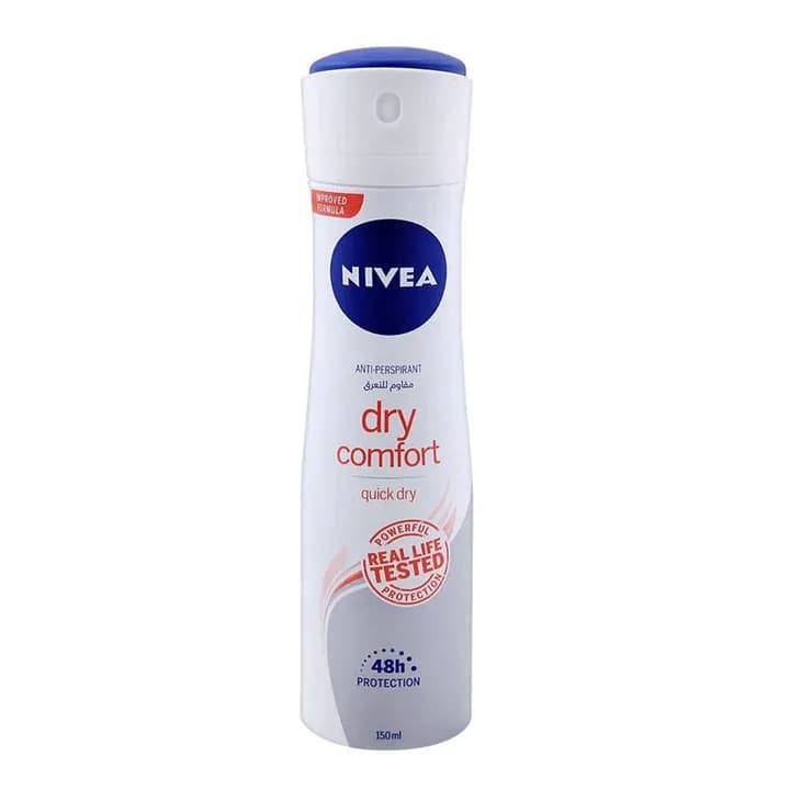 Nivea Antiperspirant Spray For Women, Dry Comfort Quick Dry, 150 Ml