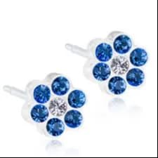 Blomdahl Medical Plastic 5Mm Earring Daisy Sapphire Crystal B