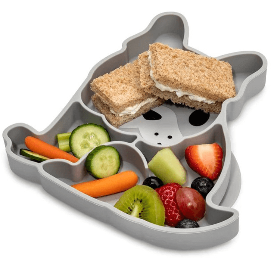 Melii Divided Silicone Suction Plate Grey Bulldog
