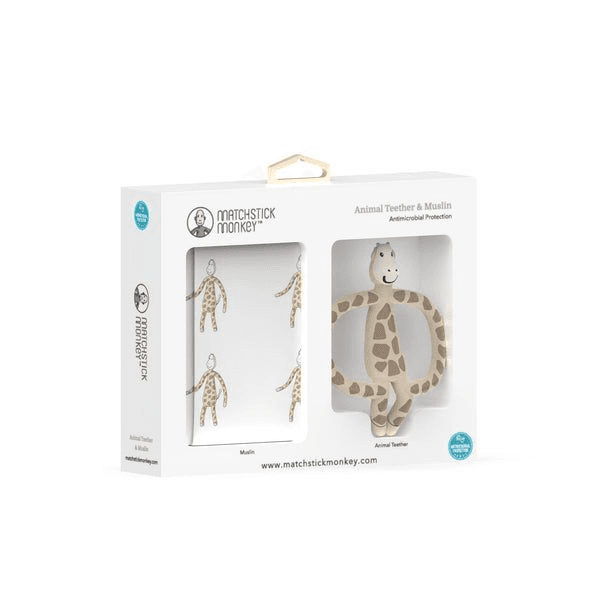 Matchstick Monkey Teether & Muslin Set Gigi Giraffe