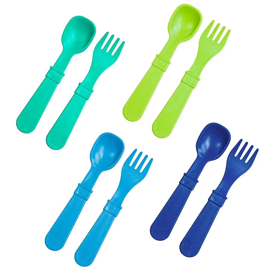 Re-Play - Packaged Utensils (Spoons And Forks) - Under The Sea - Pack Of 8