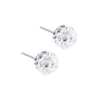 Blomdahl Natural Titanium 6Mm Crystal Ball White Earring D