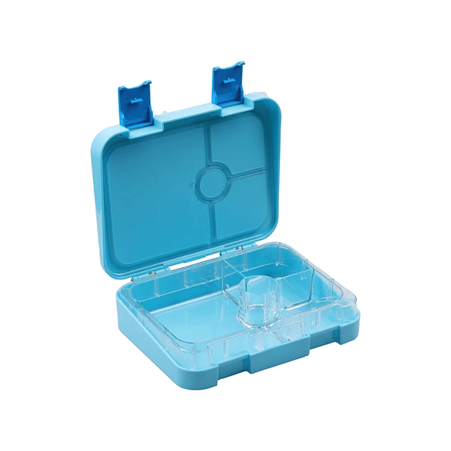 Bonjour Tiff Box Dual Clip Bento Lunch Box, 6/4 Compartments (Blue Jet)