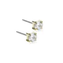 Blomdahl Golden Titanium 4Mm Earring Tiffany White D