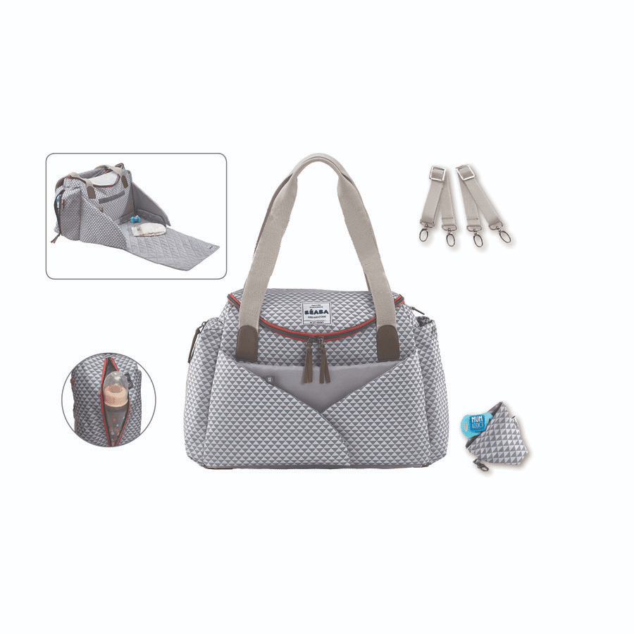 Beaba Sydney Ii Changing Bag Play Print (Grey/Coral)