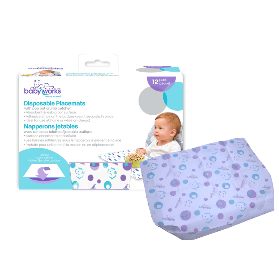 Baby Works - Disposable Placemats With Crumb Catcher - (Pack Of 12)
