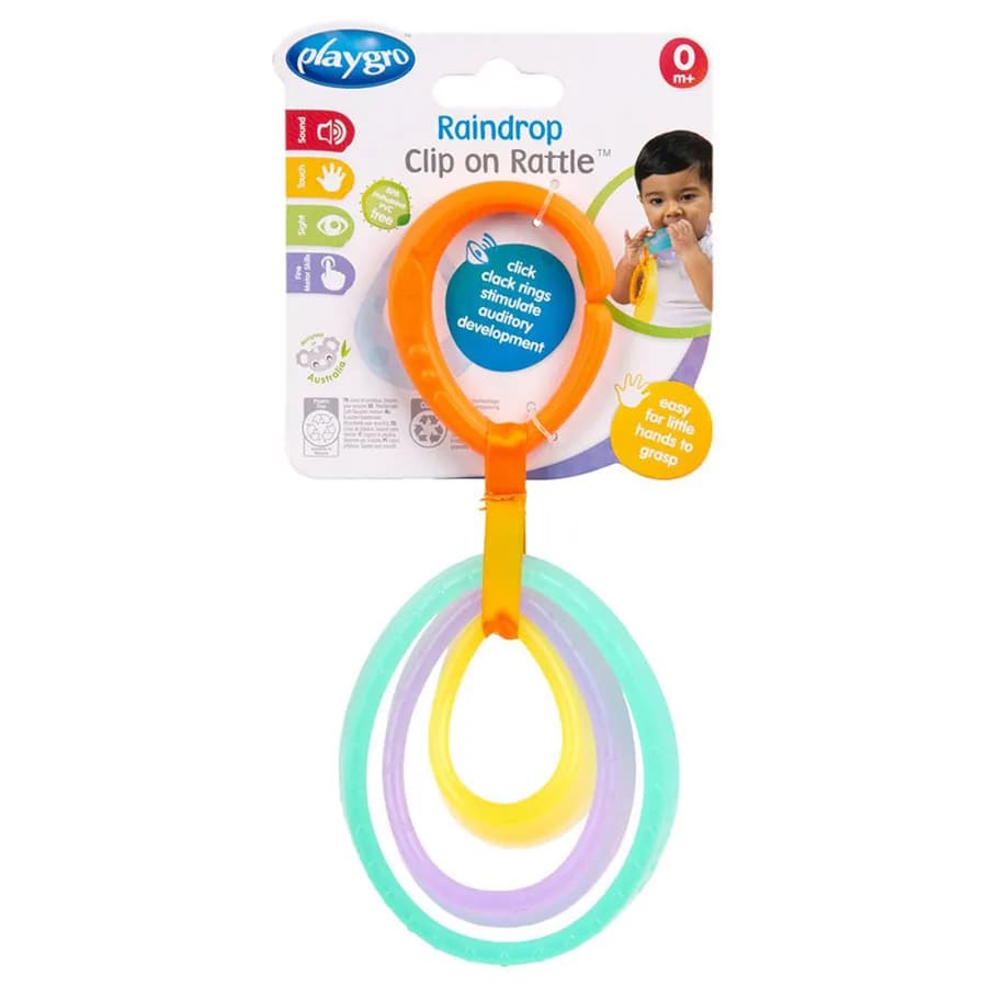 Playgro Raindrop Clip On Rattle