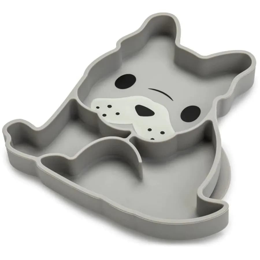 Melii Divided Silicone Suction Plate Grey Bulldog