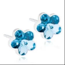 Blomdahl Medical Plastic 6Mm Earring Flower Aquamarine B