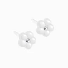 Blomdahl Medical Plastic 6Mm Earring Daisy White Pearl C