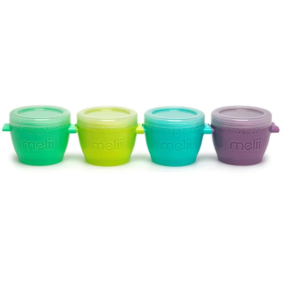 Melii Snap & Go Pods Baby Food Storage Container 6Oz, 4 Pcs