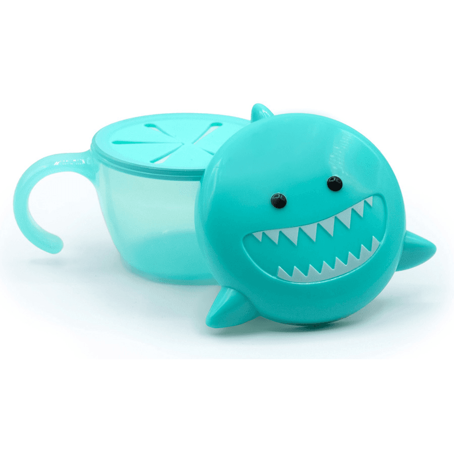 Melii Snack Container With Finger Trap - Turquoise Shark