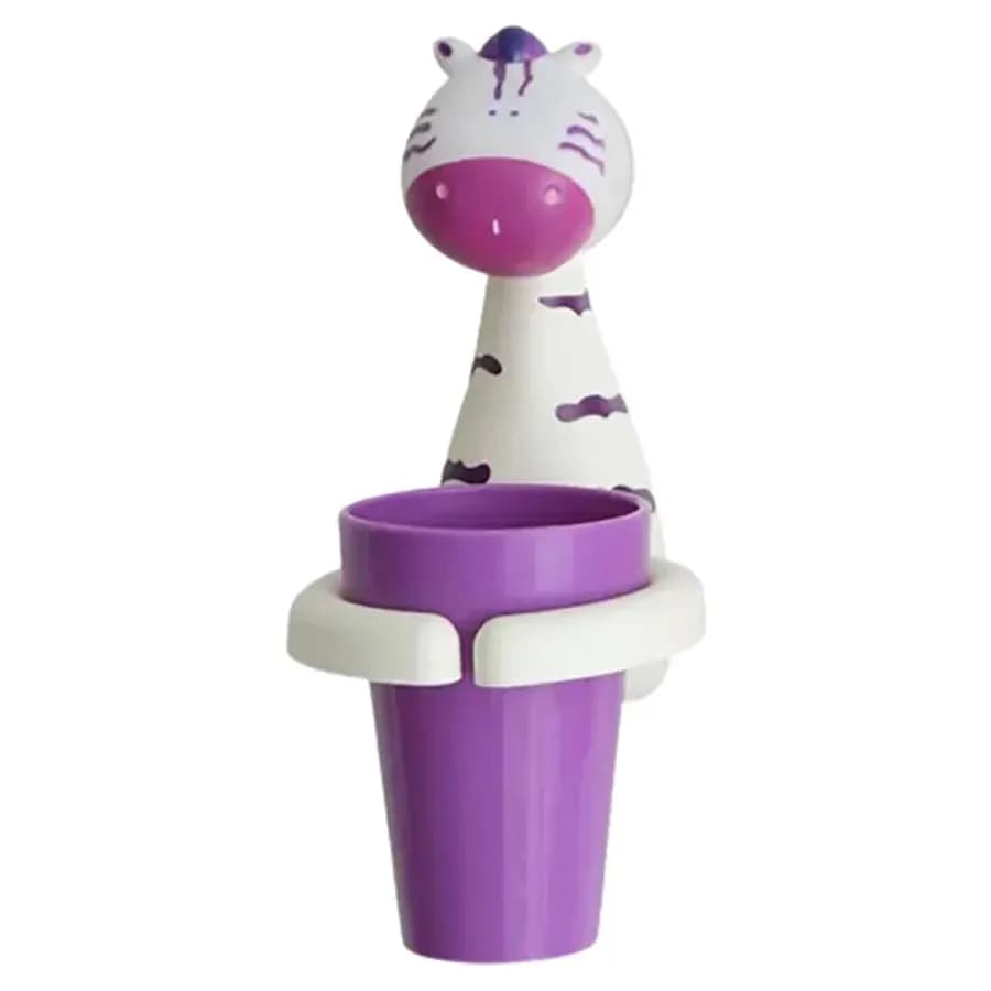 Little Angel - Kids Cute Animal Toothbrush & Cup Holder (Zebra)