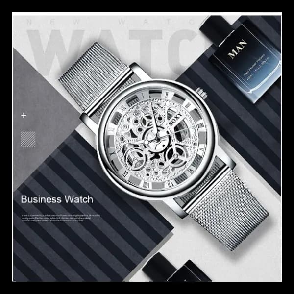 Flli Machinery Design Analog Watch - Silver