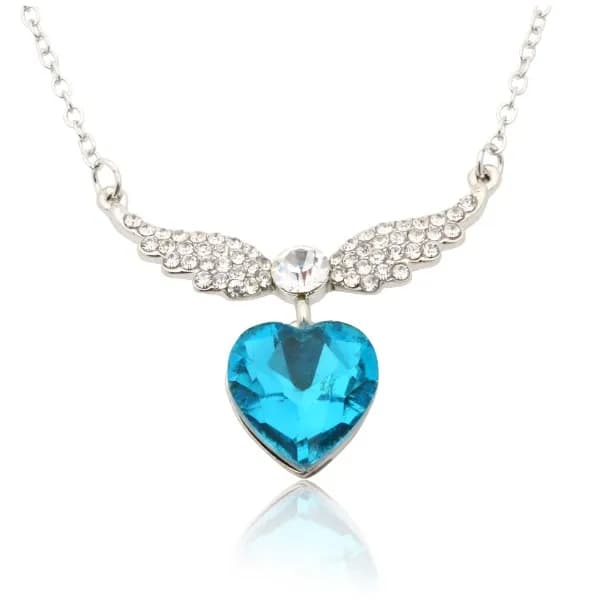 Stainless Steel Titanic Necklace 33066 Silver And Blue