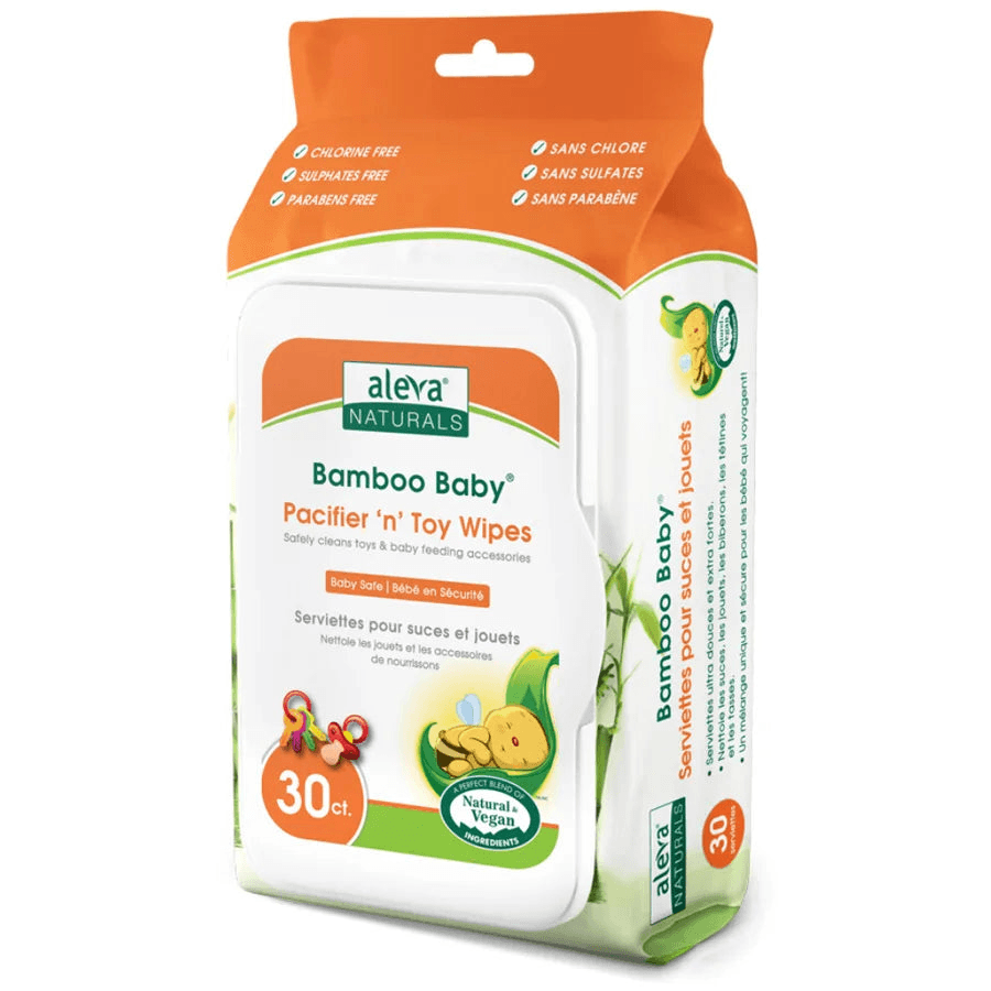 Aleva Naturals Bamboo Baby Specialty Pacifier 'N' Toy Wipes (Pack Of 30)