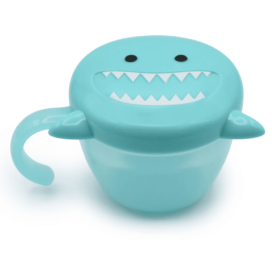 Melii Snack Container With Finger Trap - Turquoise Shark