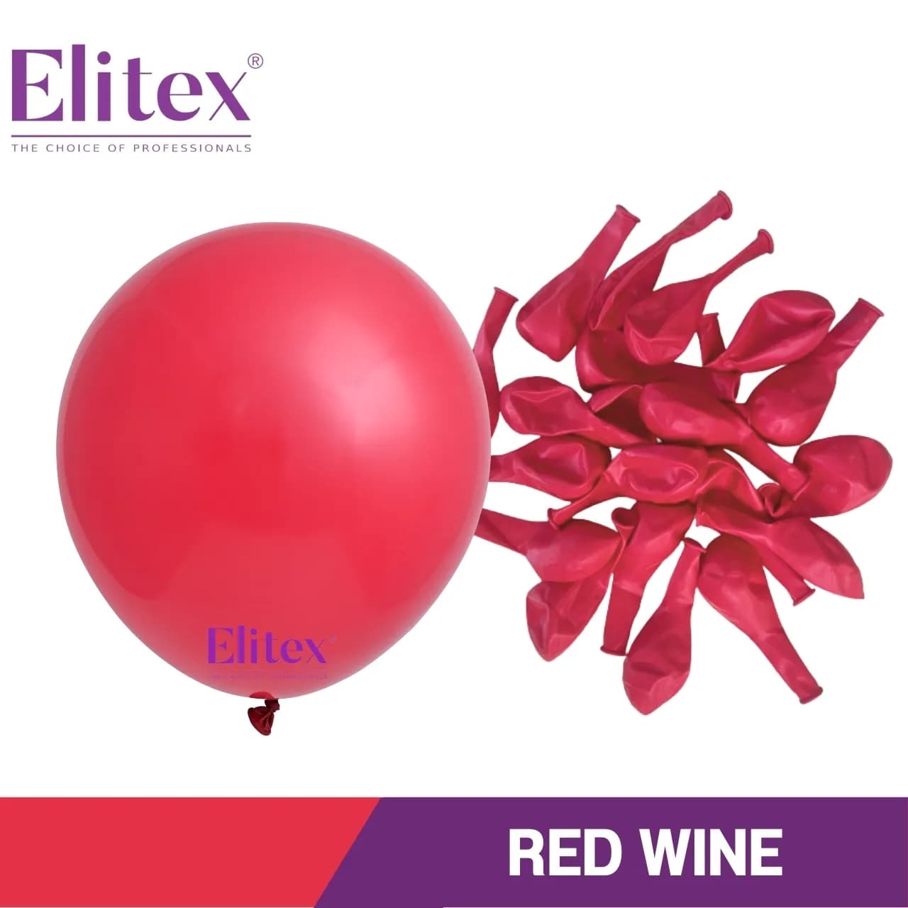 6 Inch Round Balloon Standard Red Wine (50 Pcs)