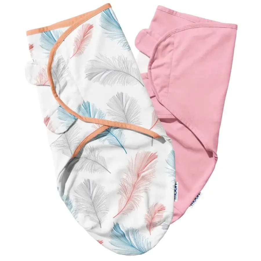 Moon Organic Swaddle, Feather (Pink)