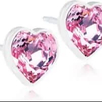 Blomdahl Medical Plastic 6Mm Earring Heart Crystal B