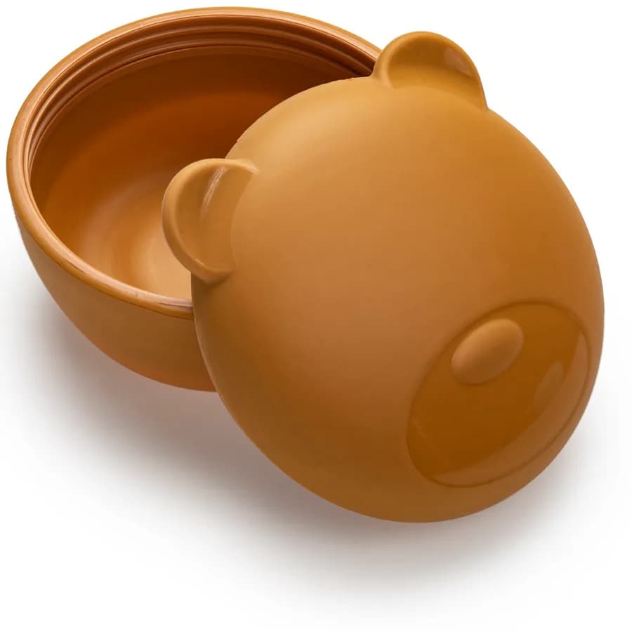 Melii Silicone Bowl With Lid Brown Bear 350 Ml