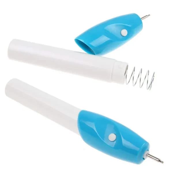 Generic Diy Metal Plastic Glass Wood Jewelry Convenient Engraving Pen Tool Kit - White And Blue