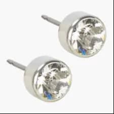 Blomdahl Silver Titanium 6Mm Earring Bezel Crystal D