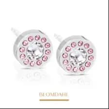 Blomdahl Medical Plastic 6Mm Earring Brilliance Halo Light Rose D