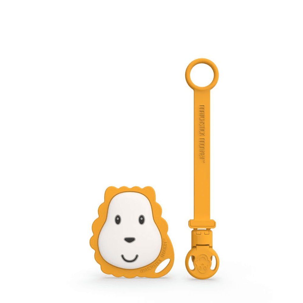 Matchstick Monkey Flat Face Teether And Soother Clip Lion