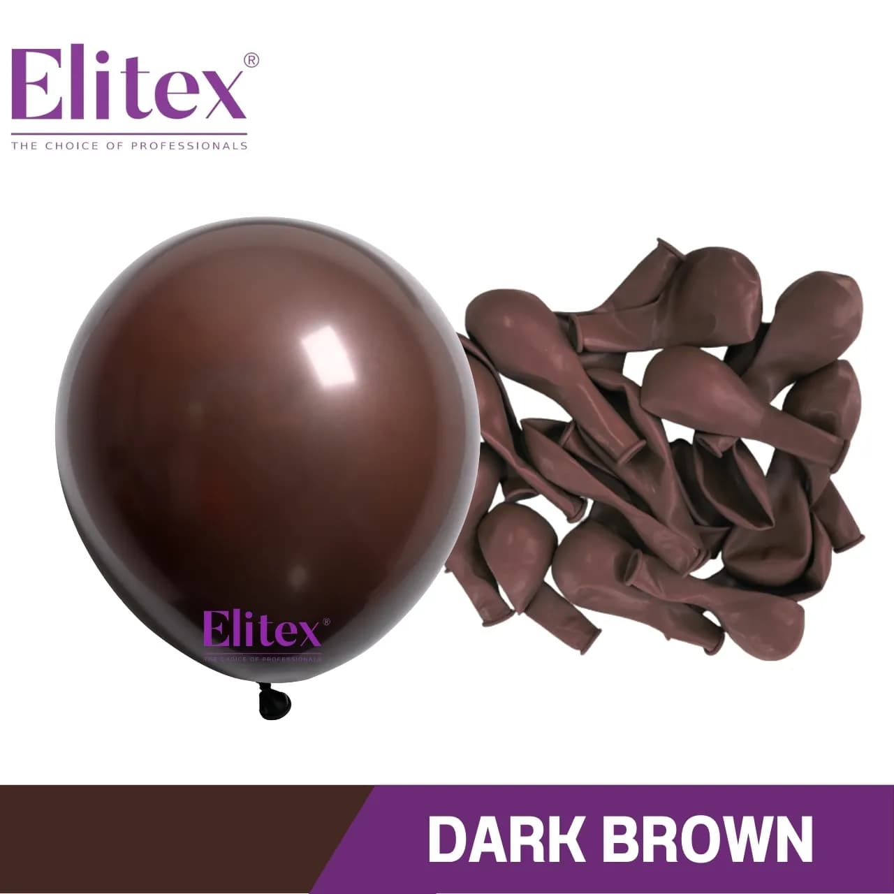 6 Inch Round Balloon Standard Dark (50 Pcs) Brown