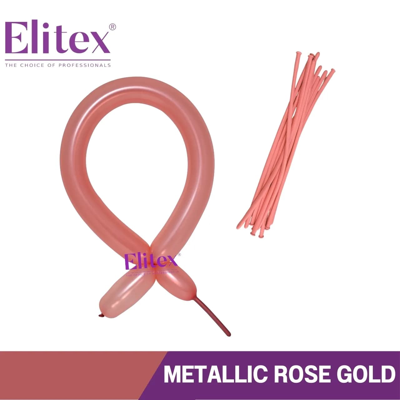 260 Mettalic Rose Gold Twisting Ballons (50 Pcs)